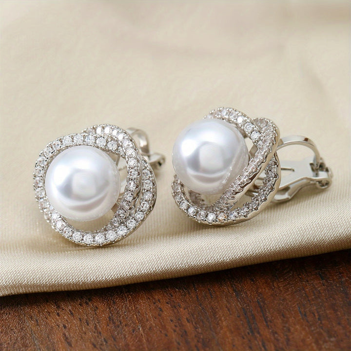 Classic Pearl Halo Clip Earrings