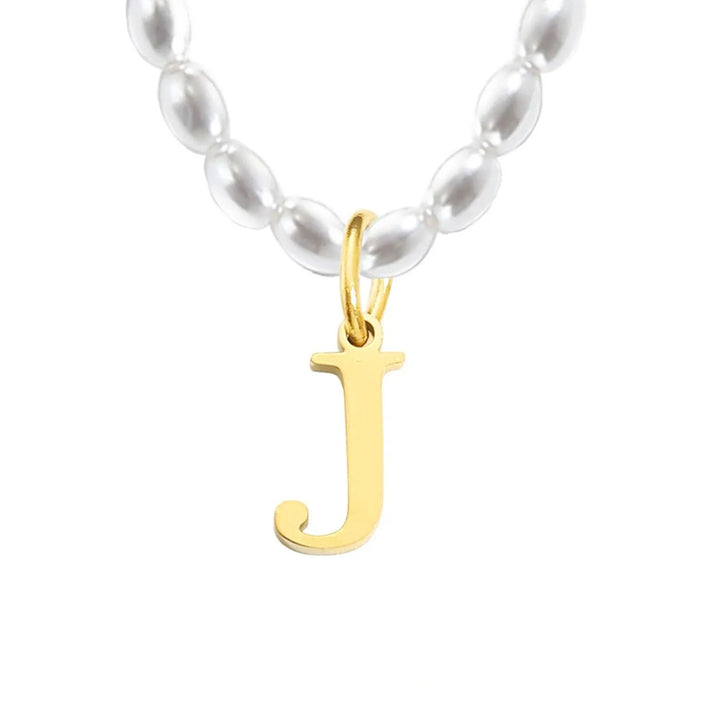 Elora Pearl Initial Necklace, close-up detail 3