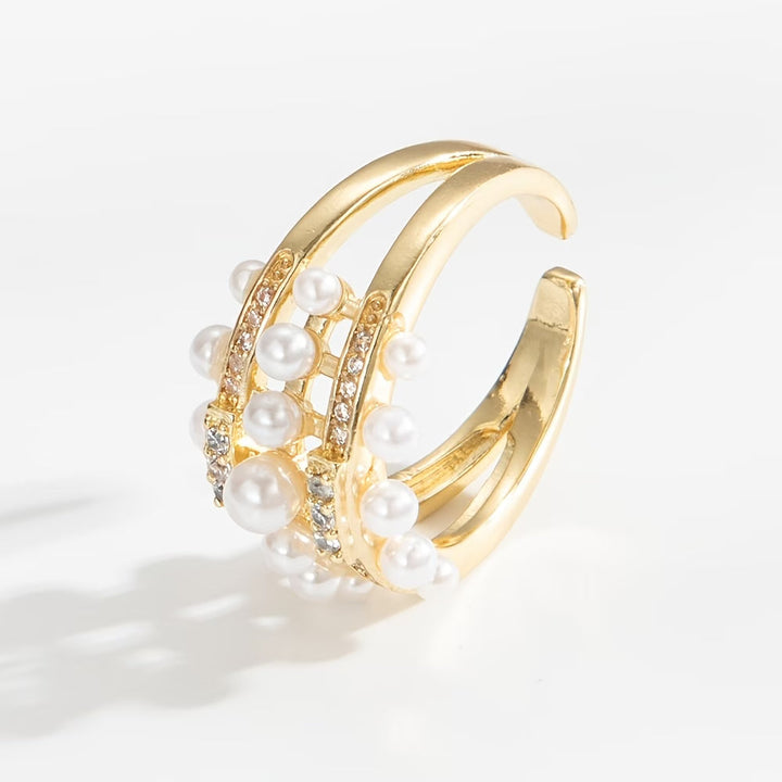 Elegant  Pearl Zirconia Ring