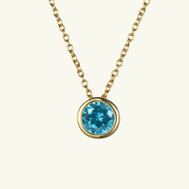 Olvera Birthstone Necklace, shown on a plain background 2