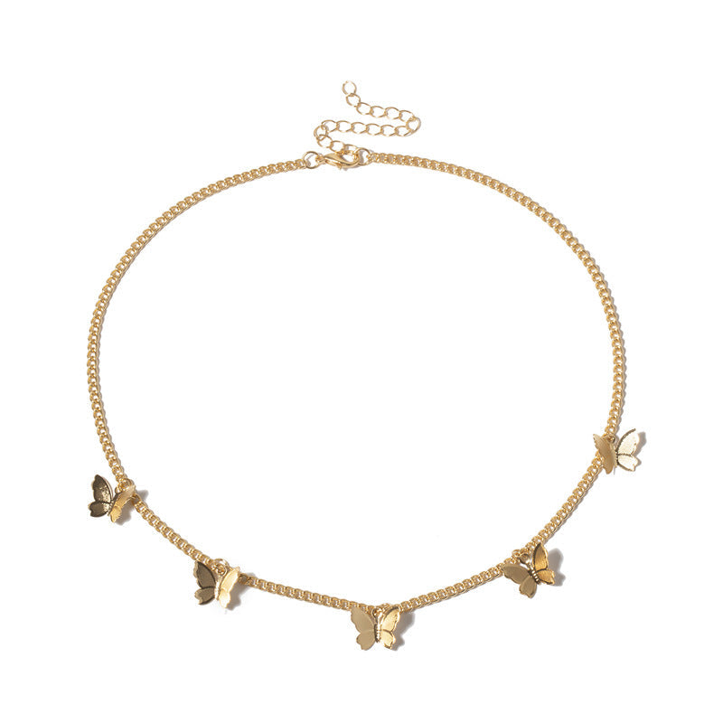Butterfly Charm Necklace, close-up detail