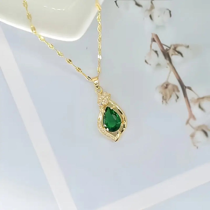 Liana Moretti Emerald Necklace | Gold-Tone