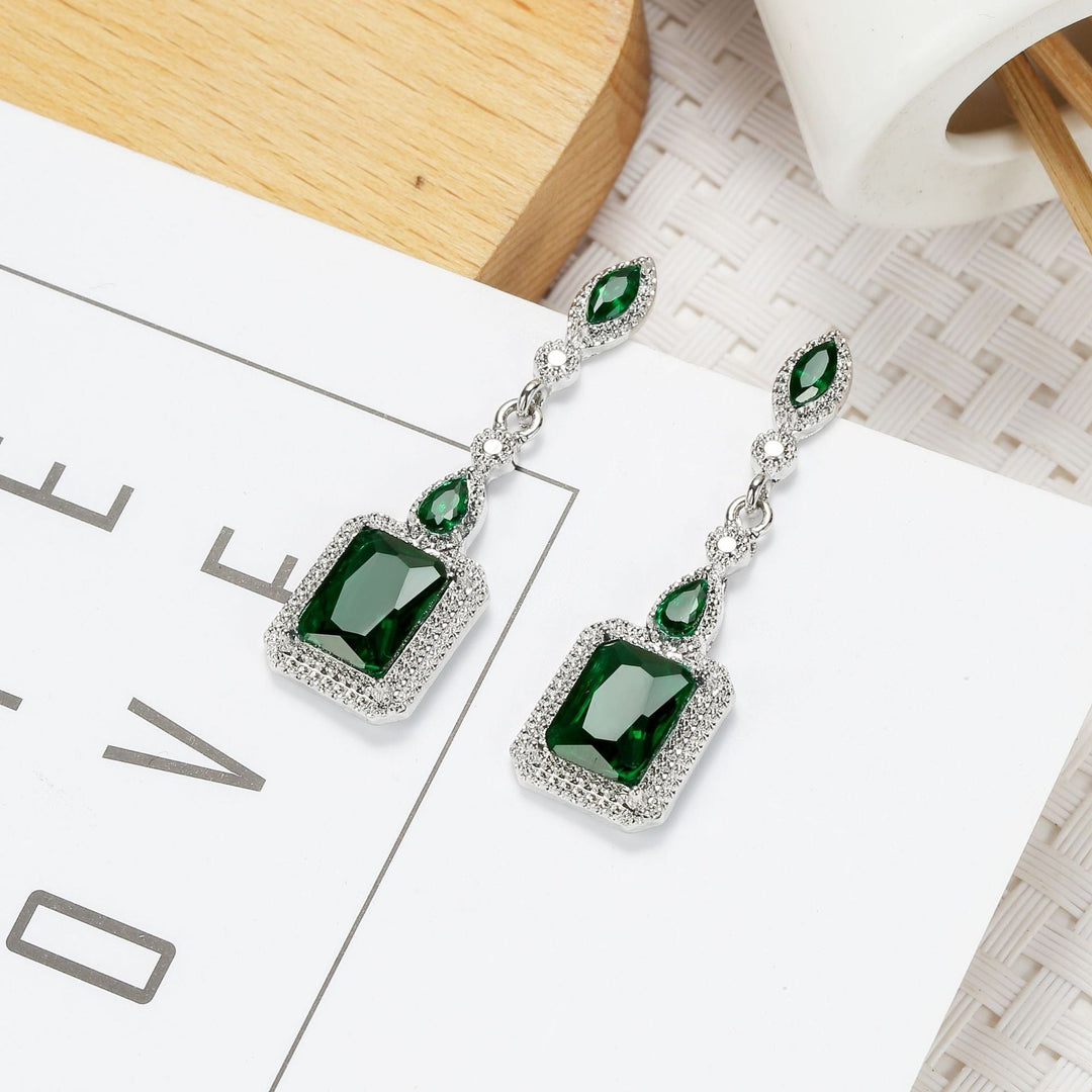 Clarion Verdancia Emerald Earrings | Silver-Tone