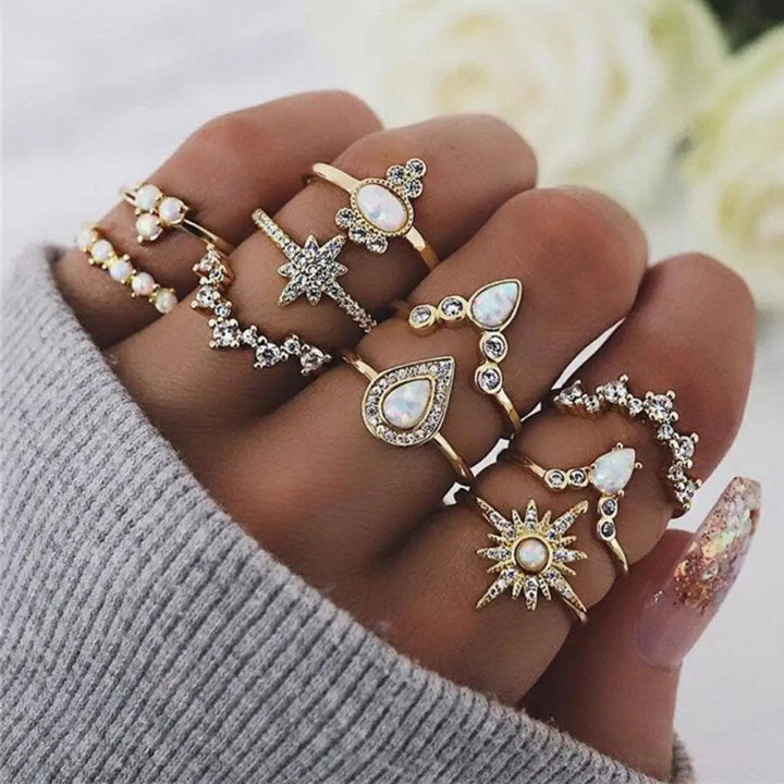 Boho Ring Set – 8 to 12 Mixed Rings