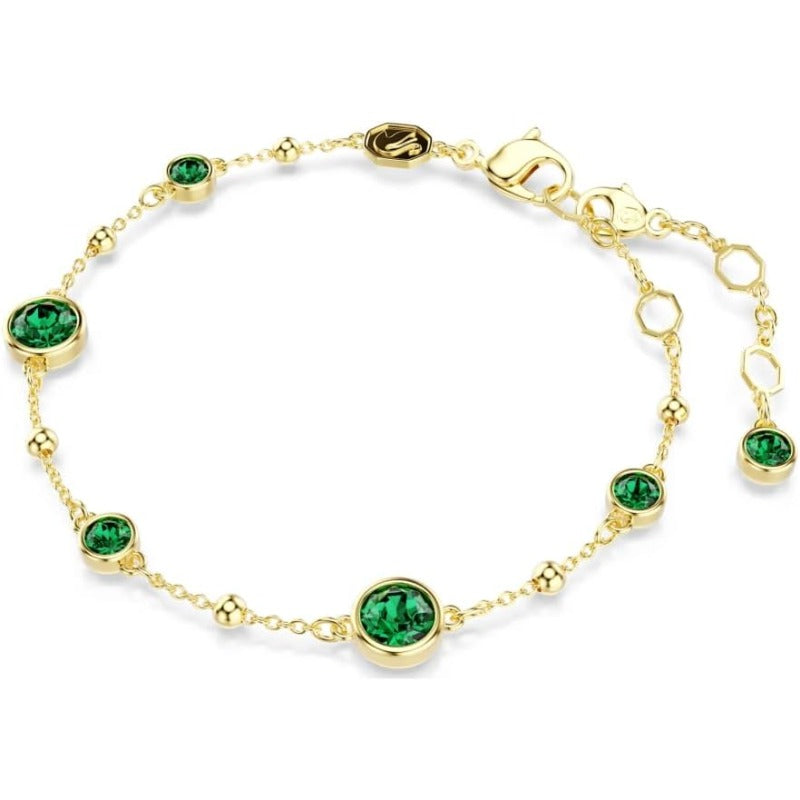 Delicate Emerald Bracelet | Gold-Tone