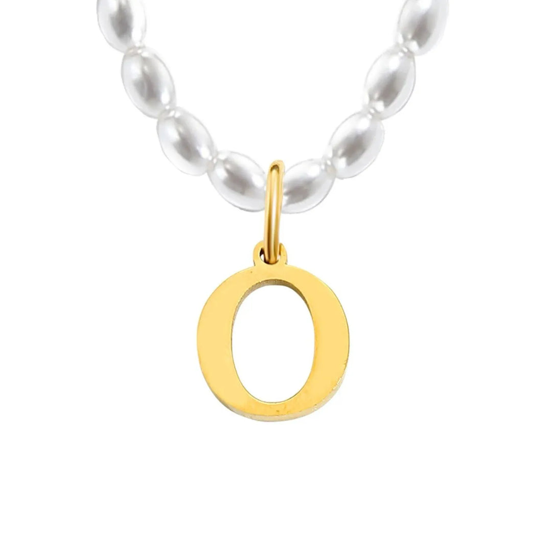 Elora Pearl Initial Necklace, clasp and chain detail 3