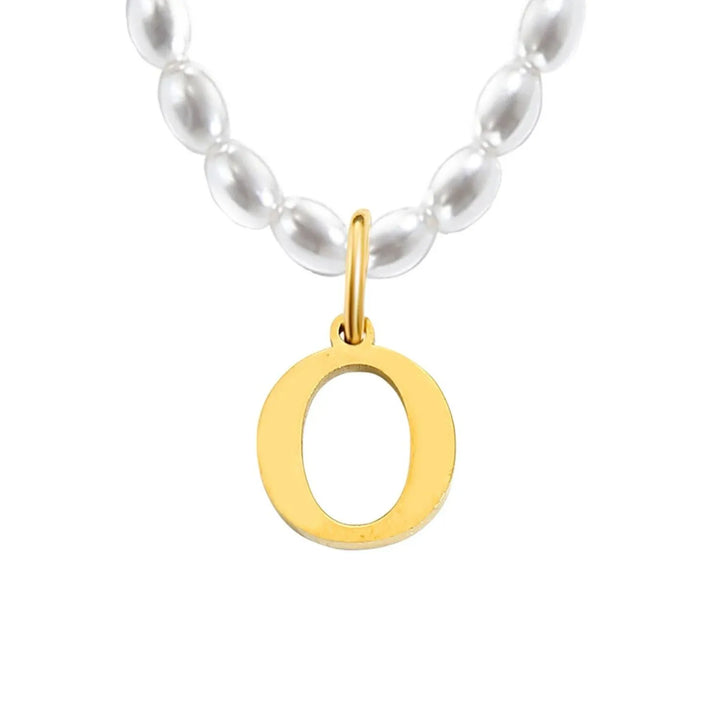 Elora Pearl Initial Necklace, clasp and chain detail 3