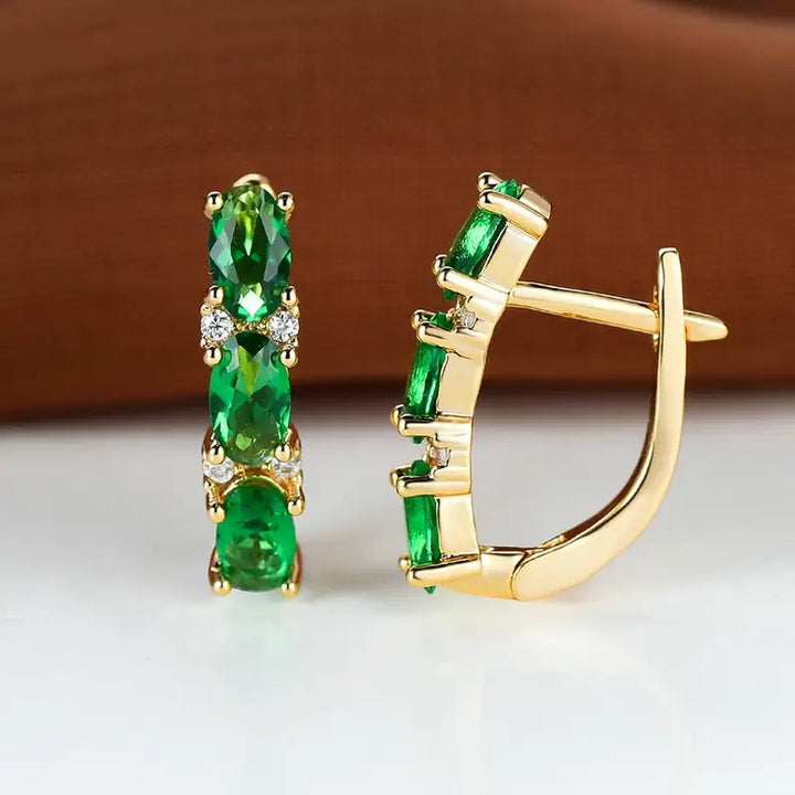 Celeste Armand Emerald Earrings | Gold-Tone