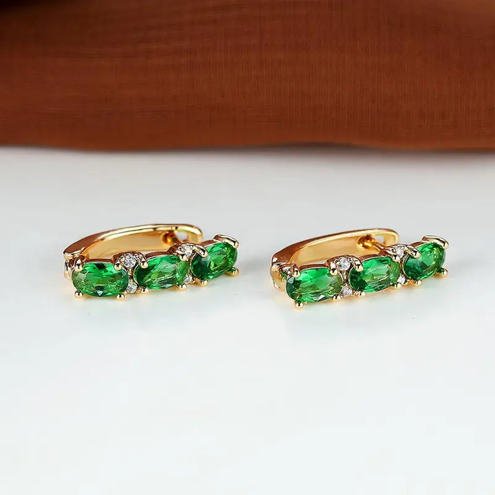 Celeste Armand Emerald Earrings | Gold-Tone