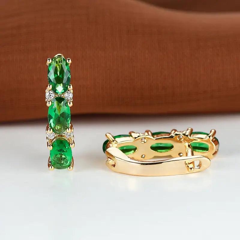 Celeste Armand Emerald Earrings | Gold-Tone