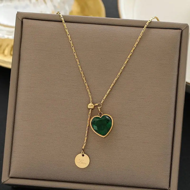 Juliette Veyron Emerald Necklace | Gold-Tone