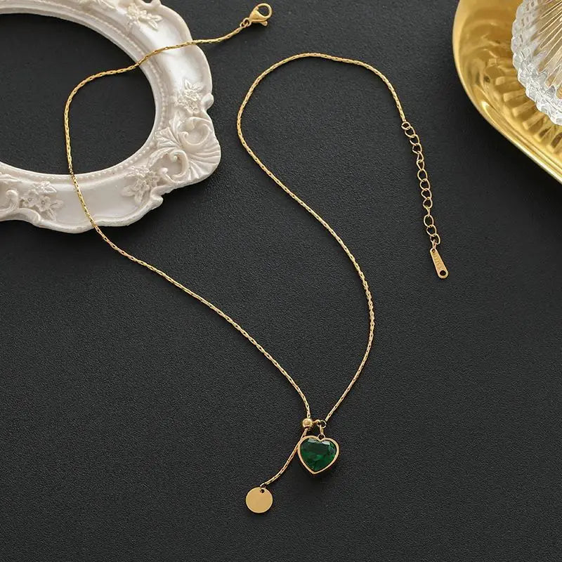 Juliette Veyron Emerald Necklace | Gold-Tone