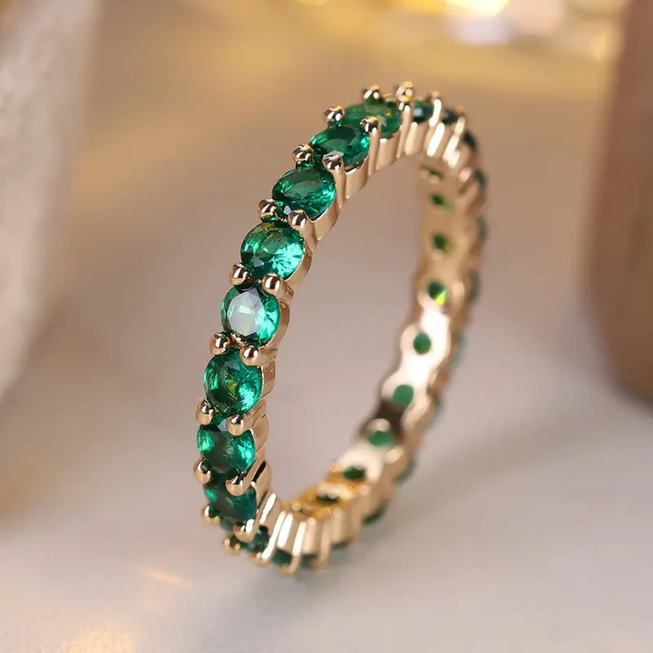 Luneth Ardenelle Emerald Ring | Gold-Tone