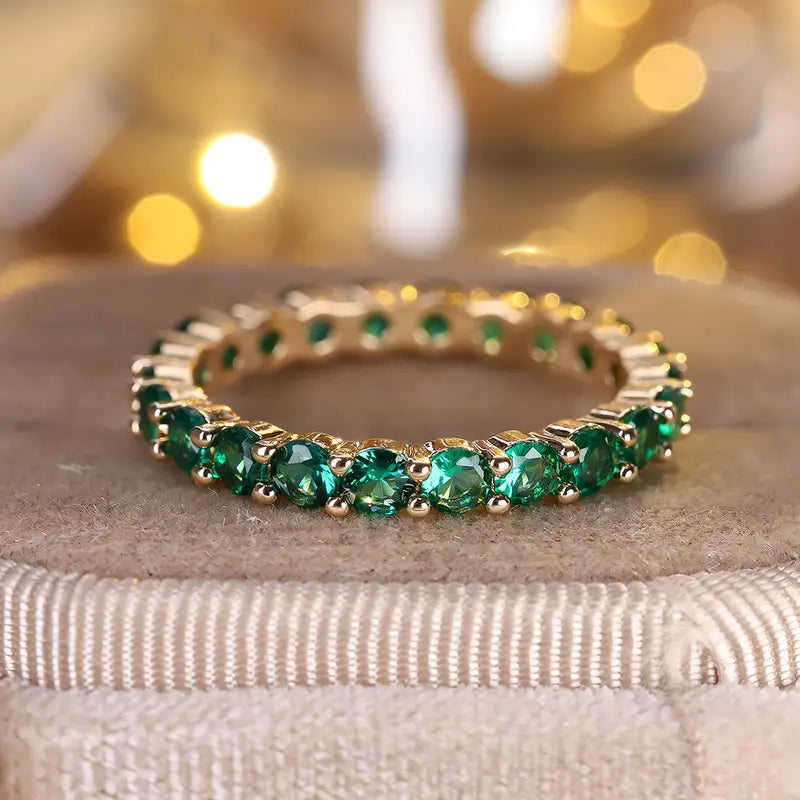 Luneth Ardenelle Emerald Ring | Gold-Tone