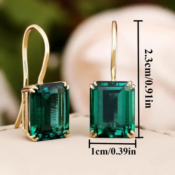Viviana Corval Emerald Earrings | Gold-Tone