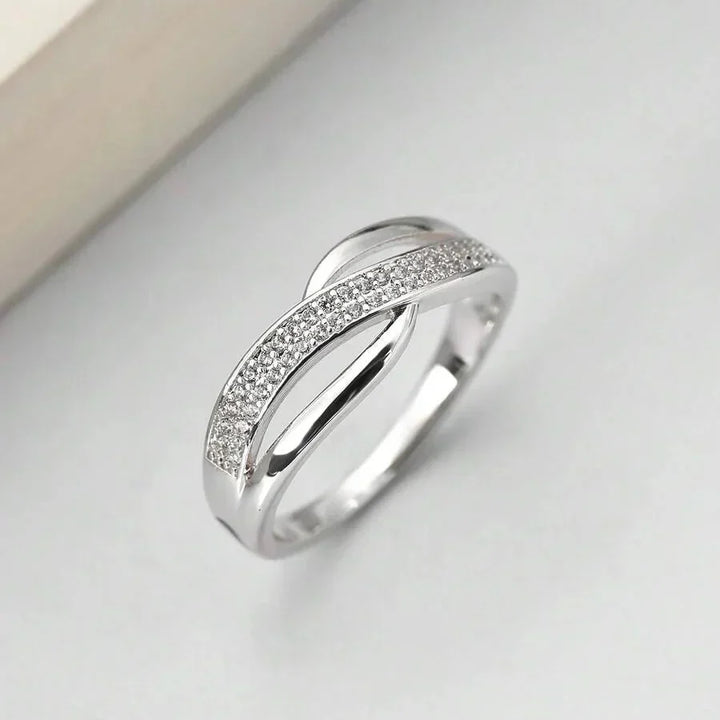 Catherine Classic Gold-Tone and Silver-Tone Ring with Zirconia Crystals