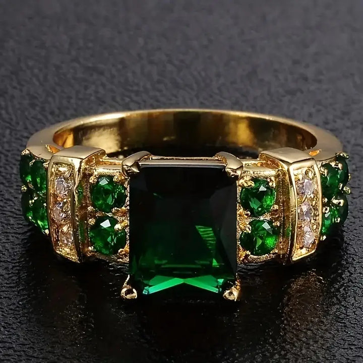 Averine Virdara Emerald Ring | Gold-Tone