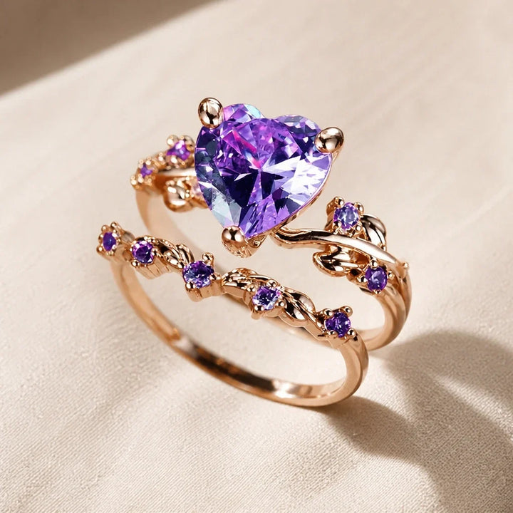 Radiant Gold-Tone Heart Ring