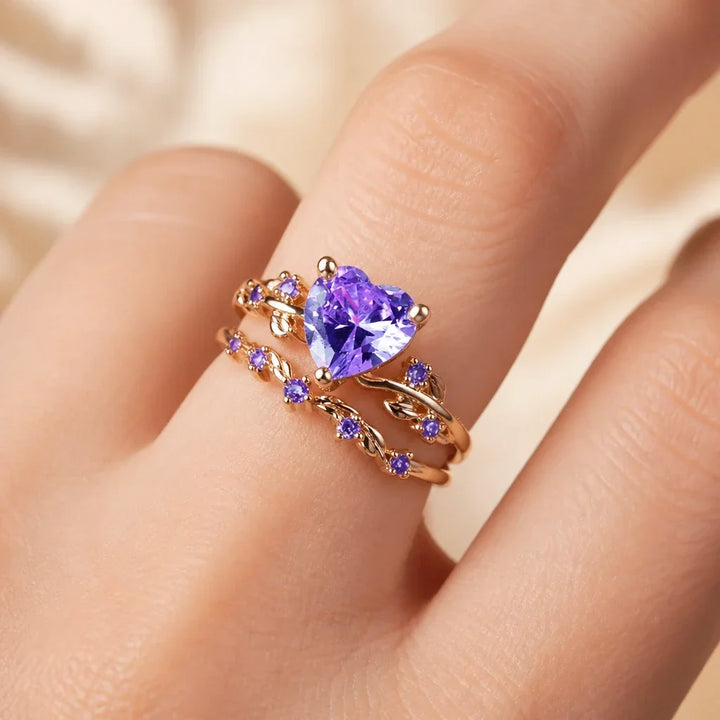 Radiant Gold-Tone Heart Ring