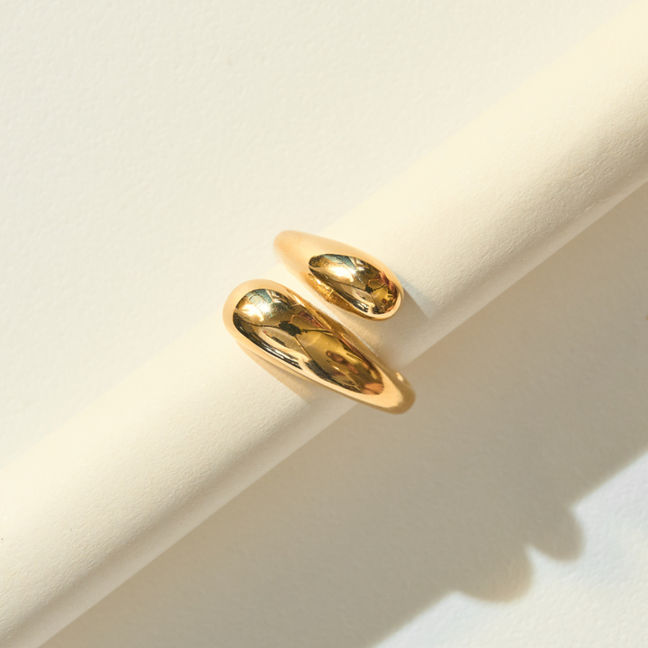 Bora Sculptural Ring, shown on the model