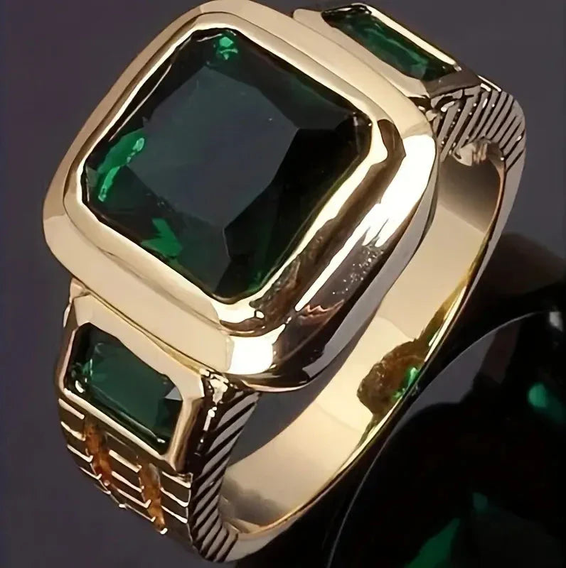 Emeric Valestone Emerald Ring | Gold-Tone