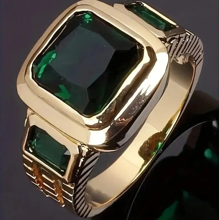 Emeric Valestone Emerald Ring | Gold-Tone