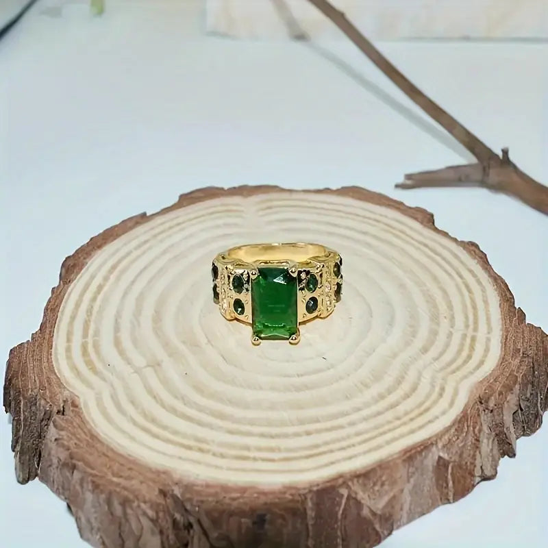 Averine Virdara Emerald Ring | Gold-Tone