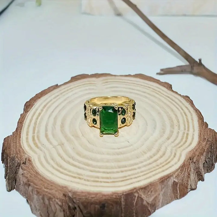 Averine Virdara Emerald Ring | Gold-Tone
