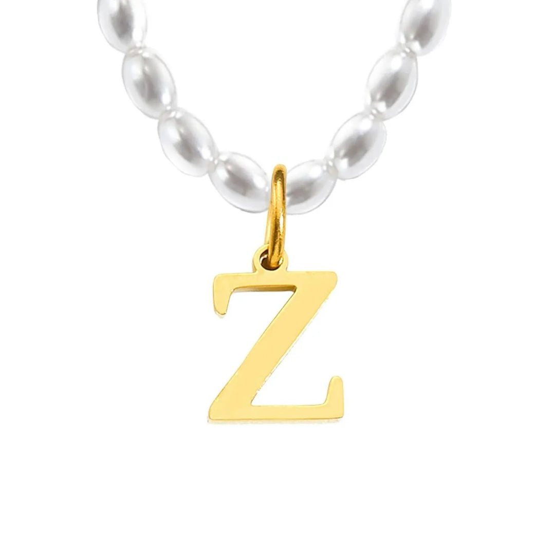Elora Pearl Initial Necklace, product view 5