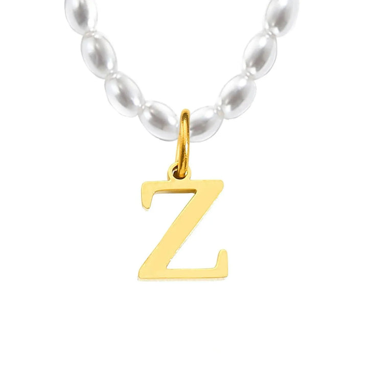 Elora Pearl Initial Necklace, product view 5