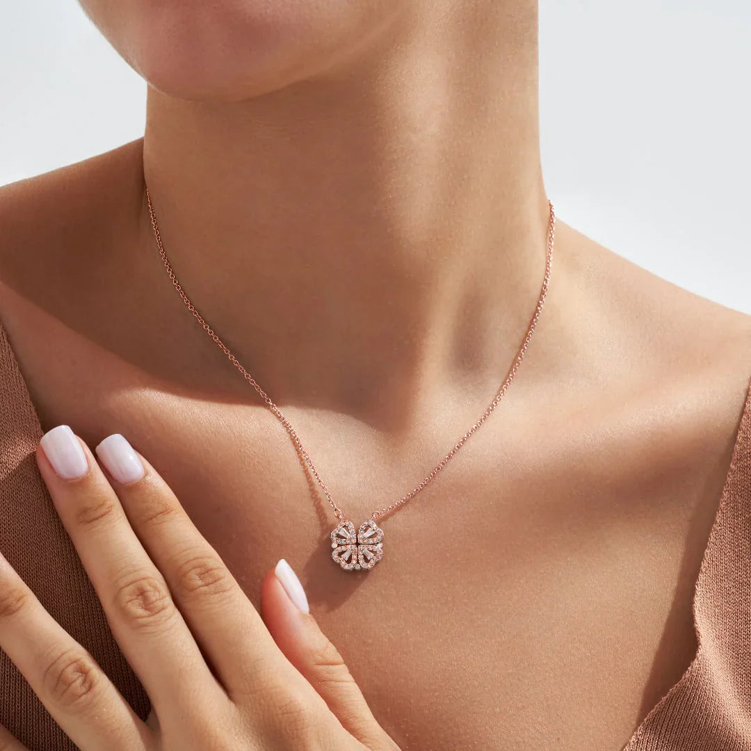 Lucky Heart Necklace, shown on the model