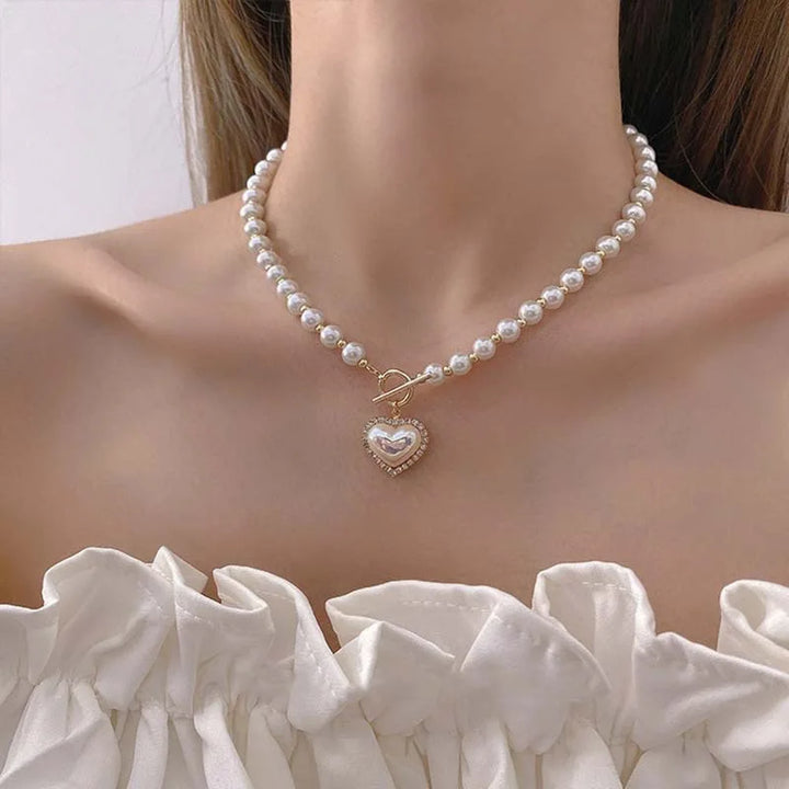 Heart Pearl Necklace