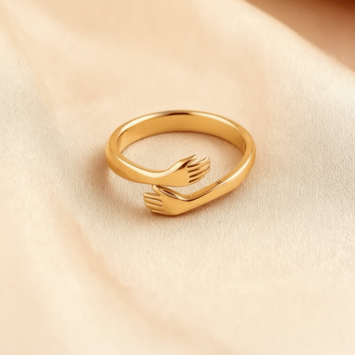 Eternal Embrace Adjustable Ring, worn, side view