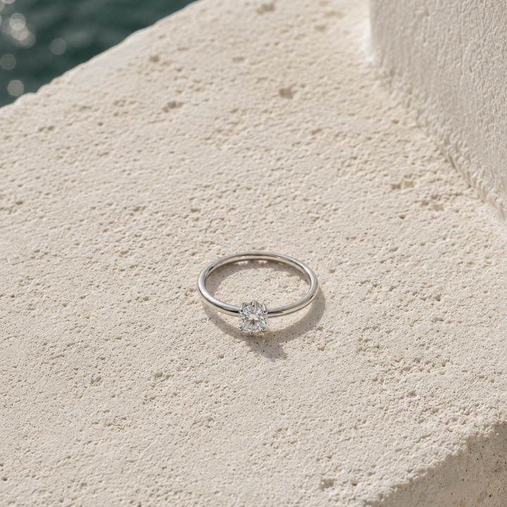 Silver Solitaire Ring