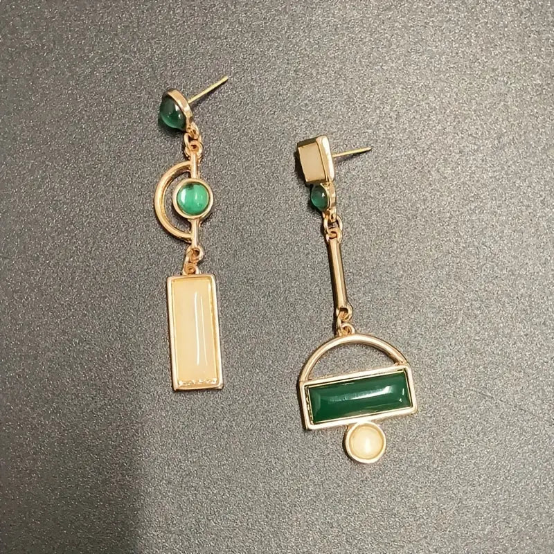 Selene Marquet Emerald Earrings | Gold-Tone