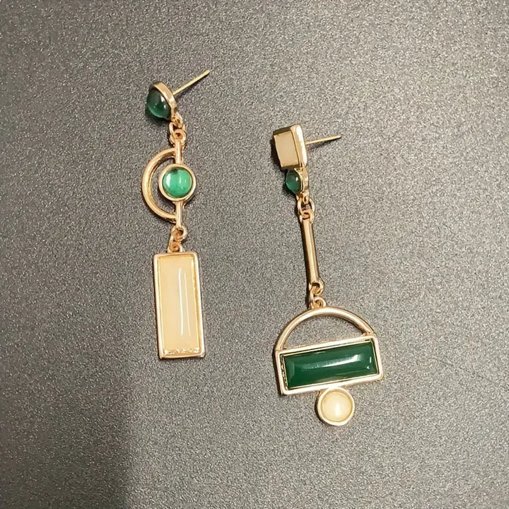 Selene Marquet Emerald Earrings | Gold-Tone