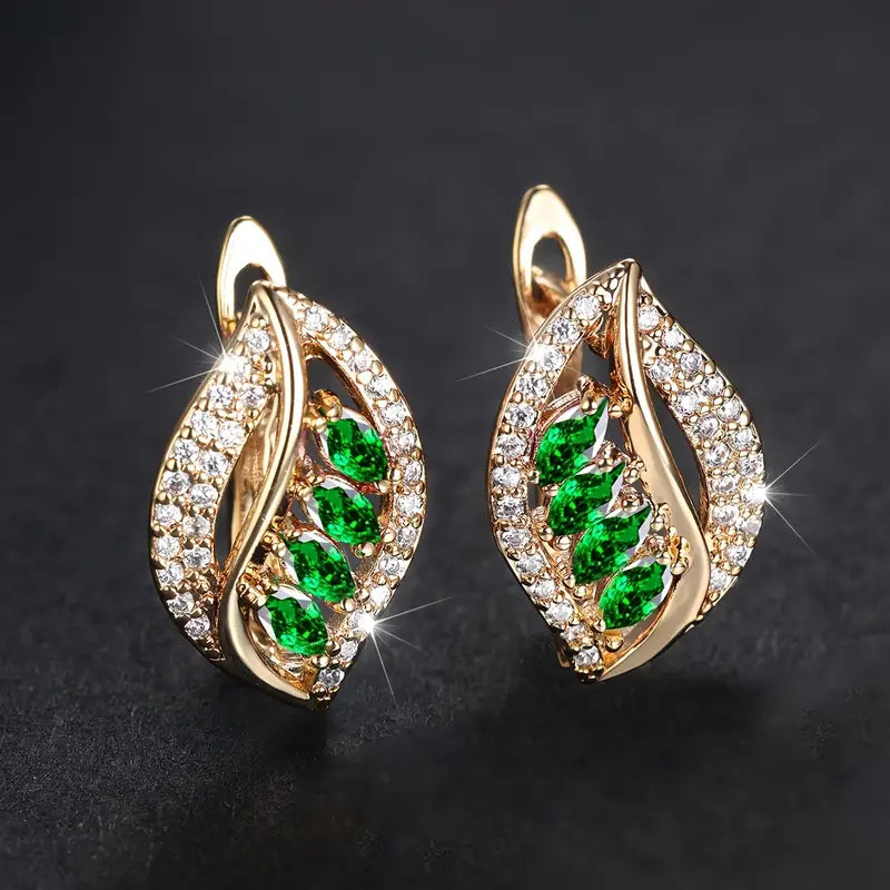 Isola Verdancia Emerald Earrings | Gold-Tone
