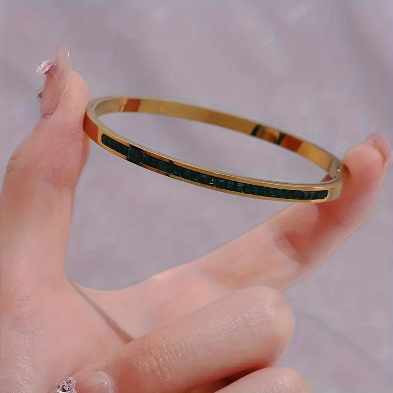 Celeste Viride Emerald Bracelet | Gold-Tone