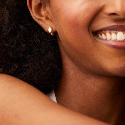 Velia Earrings, shown on the model