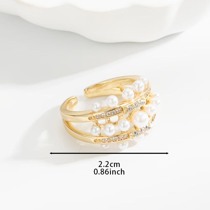 Elegant  Pearl Zirconia Ring