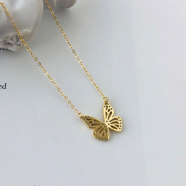 Butterfly Necklace, shown on a plain background
