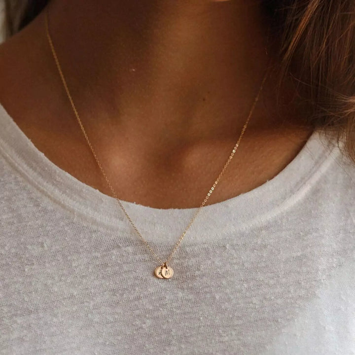 Allia Initial Charm Necklace, close-up detail