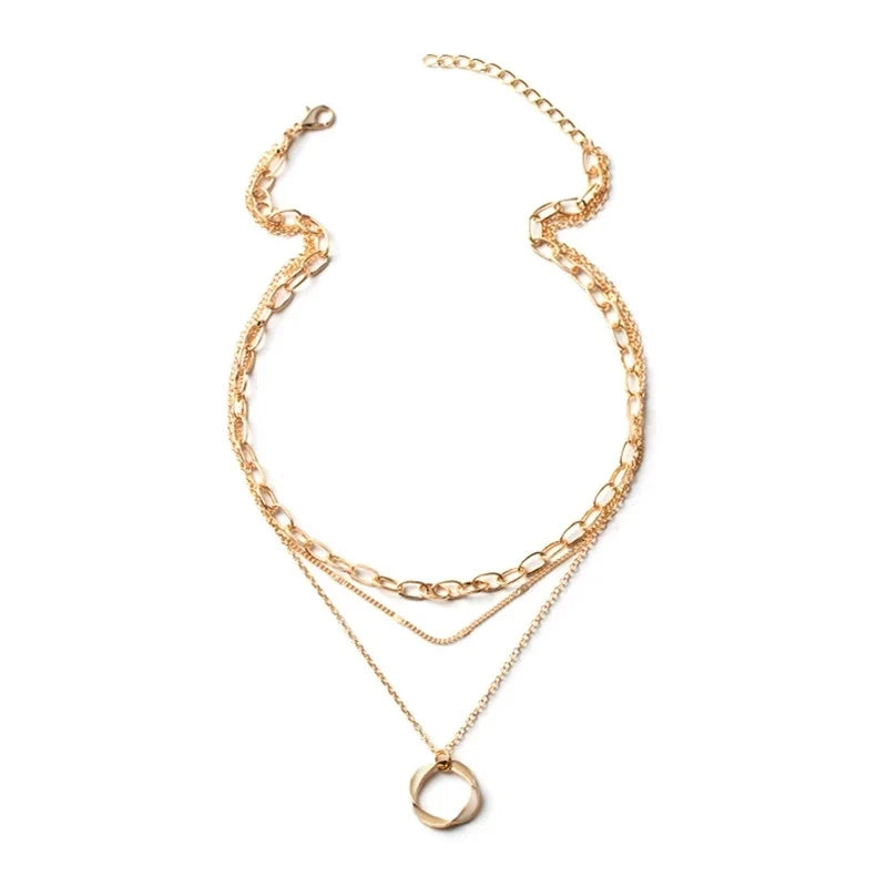 Vintage Gold Layered Chain, close-up detail