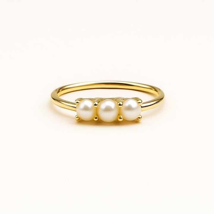 Triple Pearl Gold-Tone Ring