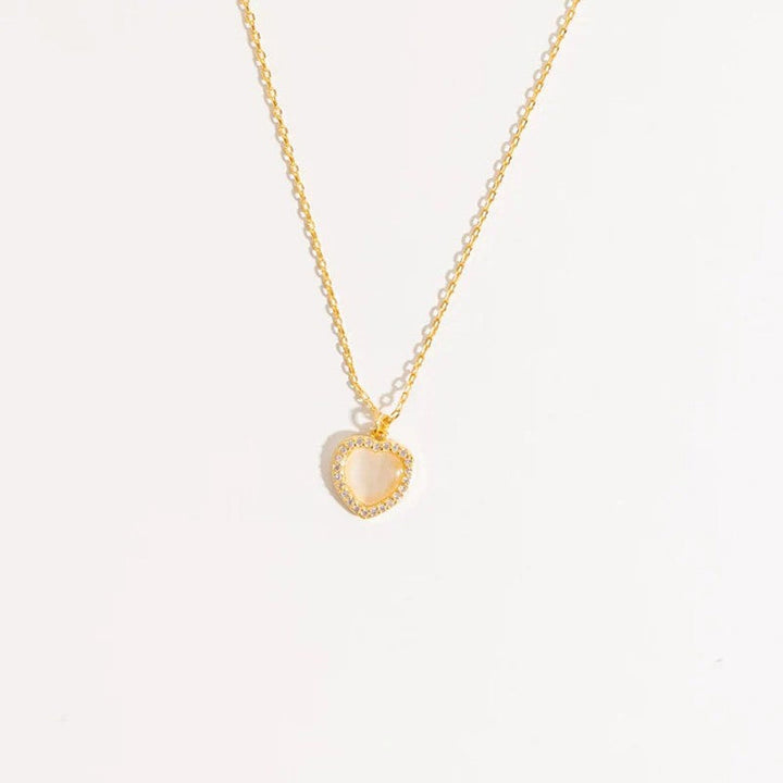 White Opal Heart Necklace