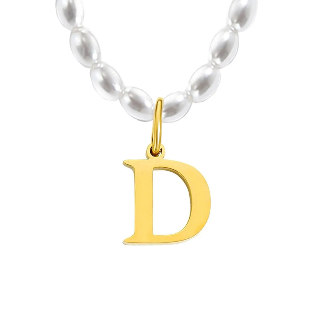 Elora Pearl Initial Necklace, close-up detail 2