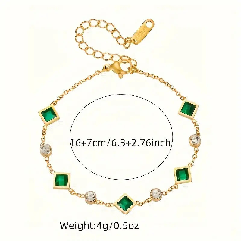 Amelisse Glenwyn Emerald Bracelet | Gold-Tone