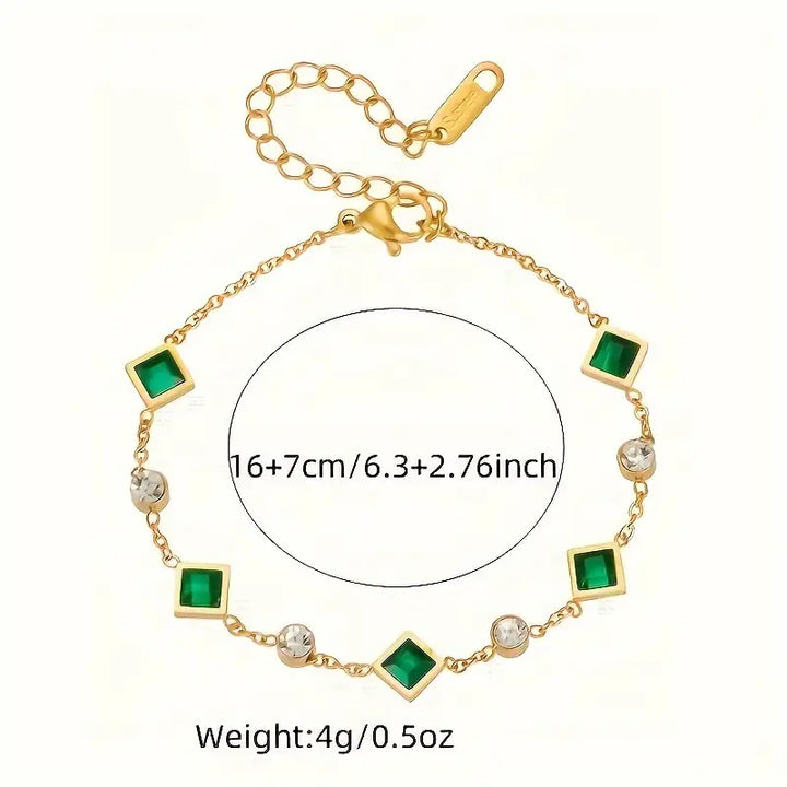Amelisse Glenwyn Emerald Bracelet | Gold-Tone