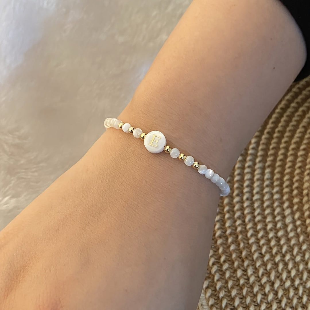 Elegant Initial Pearl Bracelet