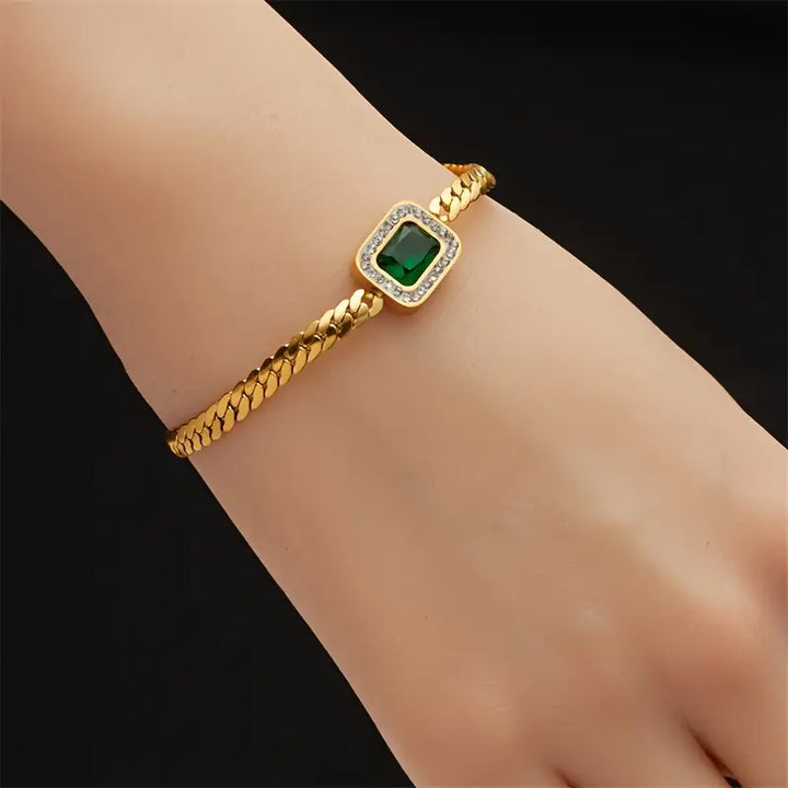 Orielle Verdaska Emerald Bracelet | Gold-Tone